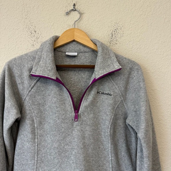 COLUMBIA Womens Benton Springs Half Zip Fleece Pullover Gray - Picture 2 of 9